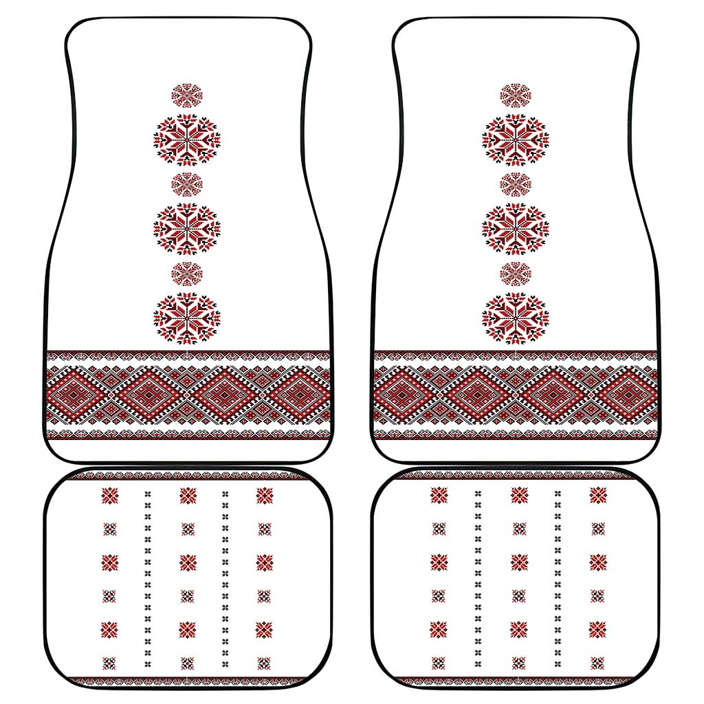 Ukraine Vyshyvanka Inspired Patterns Car Mats White