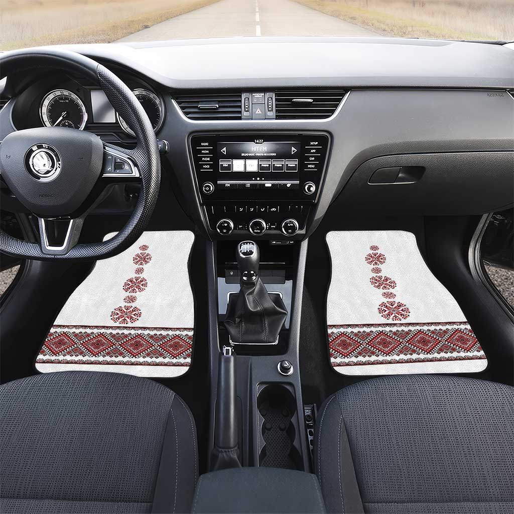 Ukraine Vyshyvanka Inspired Patterns Car Mats White