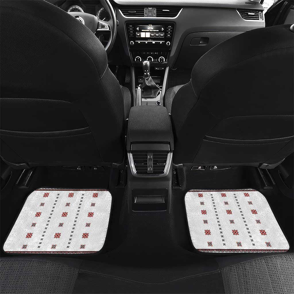 Ukraine Vyshyvanka Inspired Patterns Car Mats White