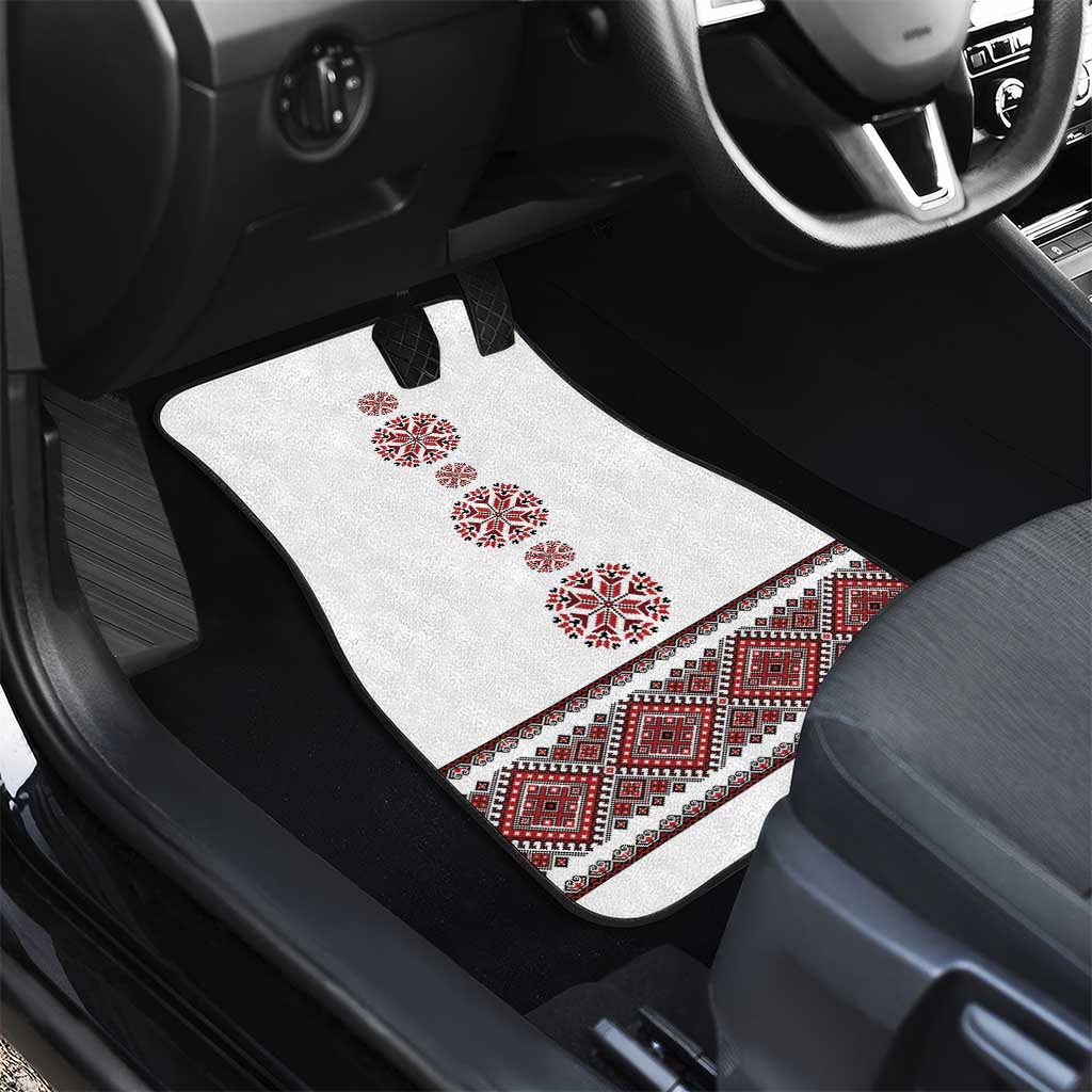 Ukraine Vyshyvanka Inspired Patterns Car Mats White
