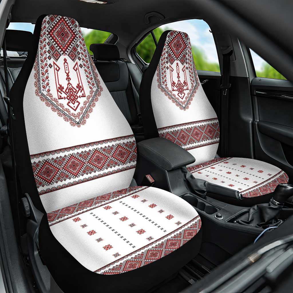 Ukraine Vyshyvanka Inspired Patterns Car Seat Cover White