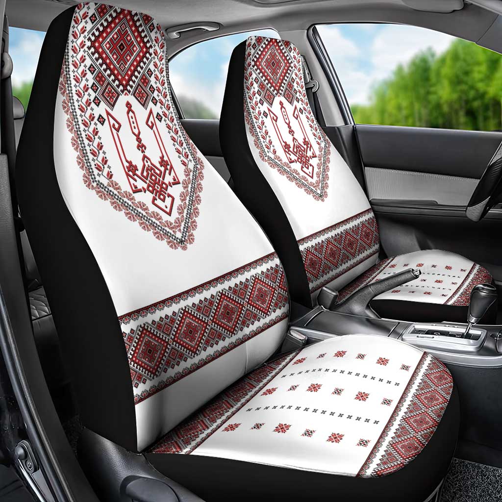 Ukraine Vyshyvanka Inspired Patterns Car Seat Cover White
