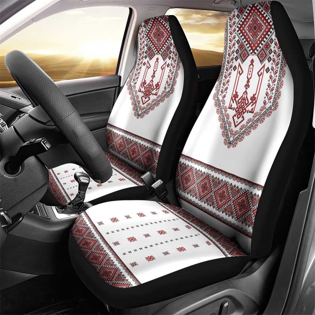 Ukraine Vyshyvanka Inspired Patterns Car Seat Cover White