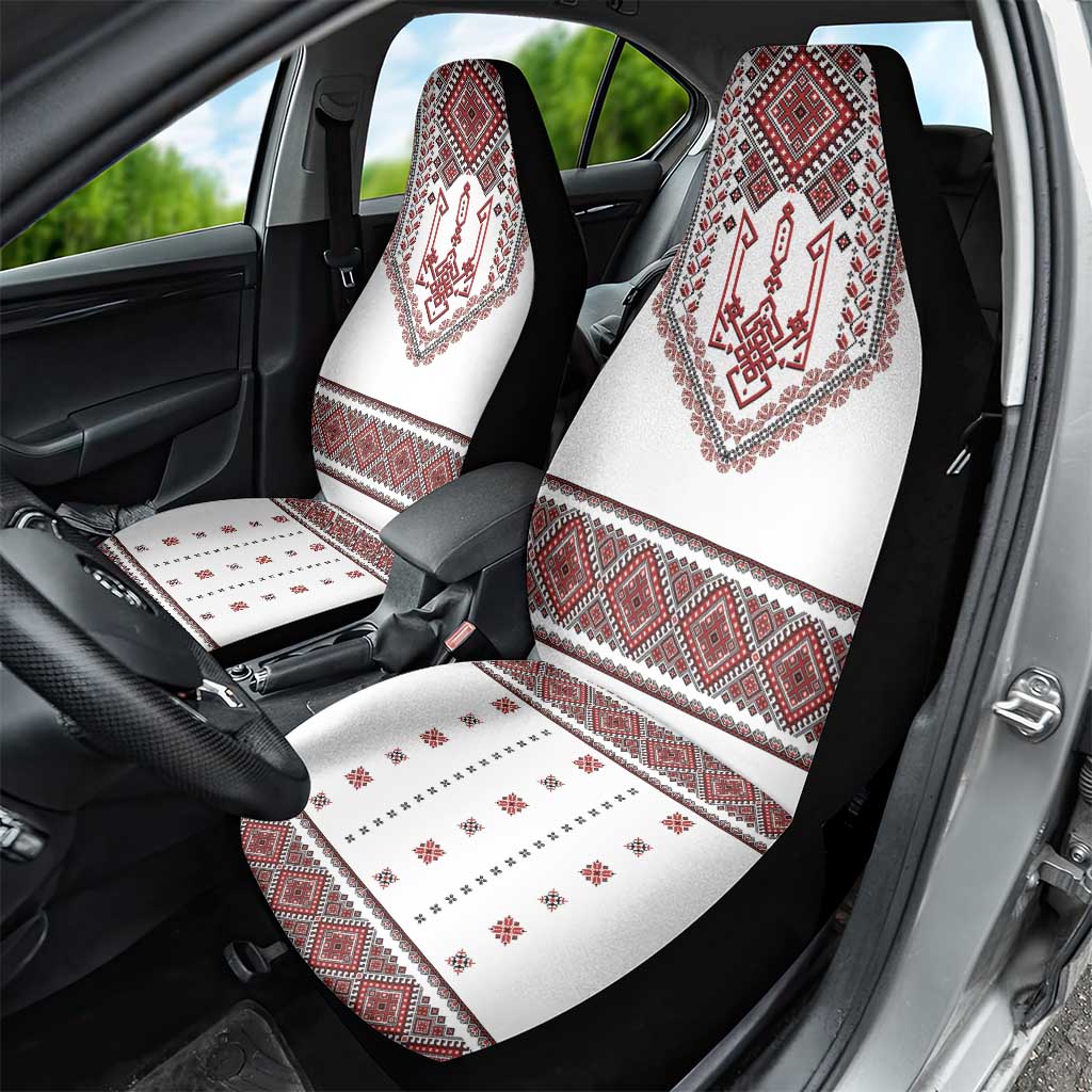 Ukraine Vyshyvanka Inspired Patterns Car Seat Cover White