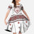 Ukraine Vyshyvanka Inspired Patterns Family Matching Long Sleeve Bodycon Dress and Hawaiian Shirt White