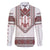 Ukraine Vyshyvanka Inspired Patterns Family Matching Long Sleeve Bodycon Dress and Hawaiian Shirt White