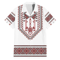 Ukraine Vyshyvanka Inspired Patterns Family Matching Mermaid Dress and Hawaiian Shirt White