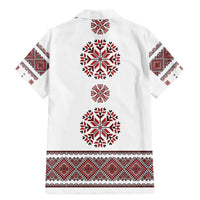Ukraine Vyshyvanka Inspired Patterns Family Matching Mermaid Dress and Hawaiian Shirt White