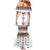 Ukraine Vyshyvanka Inspired Patterns Family Matching Mermaid Dress and Hawaiian Shirt White