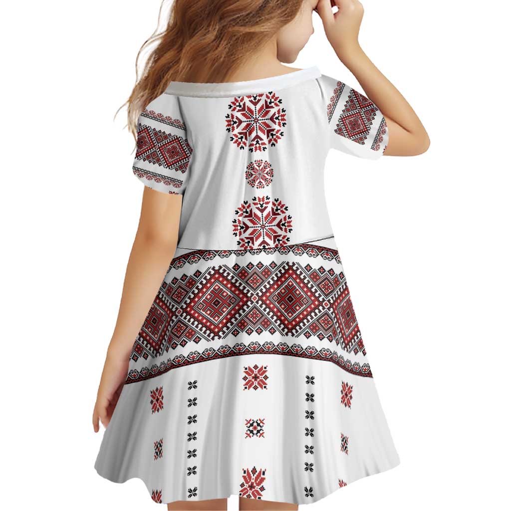 Ukraine Vyshyvanka Inspired Patterns Family Matching Puletasi and Hawaiian Shirt White