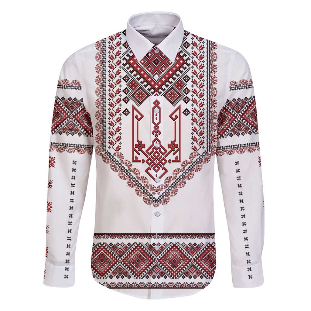 Ukraine Vyshyvanka Inspired Patterns Family Matching Puletasi and Hawaiian Shirt White