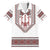 Ukraine Vyshyvanka Inspired Patterns Family Matching Short Sleeve Bodycon Dress and Hawaiian Shirt White