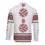 Ukraine Vyshyvanka Inspired Patterns Family Matching Short Sleeve Bodycon Dress and Hawaiian Shirt White