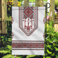Ukraine Vyshyvanka Inspired Patterns Garden Flag White