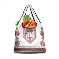 Ukraine Vyshyvanka Inspired Patterns Grocery Bag White