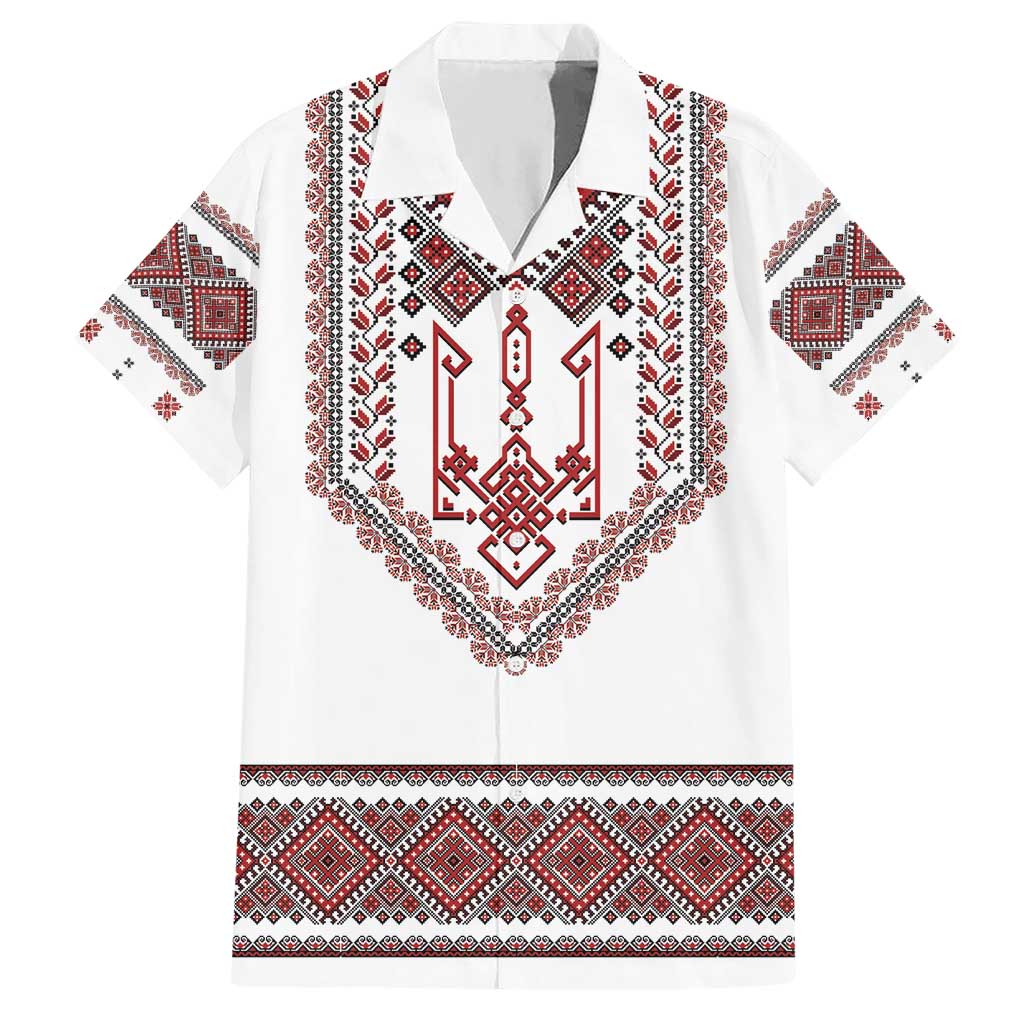 Ukraine Vyshyvanka Inspired Patterns Hawaiian Shirt White