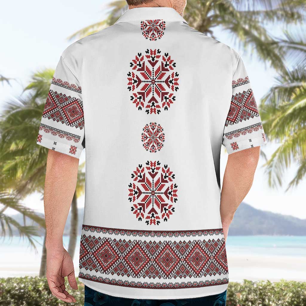 Ukraine Vyshyvanka Inspired Patterns Hawaiian Shirt White