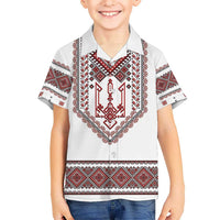 Ukraine Vyshyvanka Inspired Patterns Hawaiian Shirt White