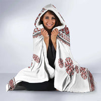 Ukraine Vyshyvanka Inspired Patterns Hooded Blanket White