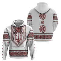 Ukraine Vyshyvanka Inspired Patterns Hoodie White