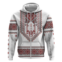 Ukraine Vyshyvanka Inspired Patterns Hoodie White