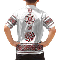 Ukraine Vyshyvanka Inspired Patterns Kid Hawaiian Shirt White