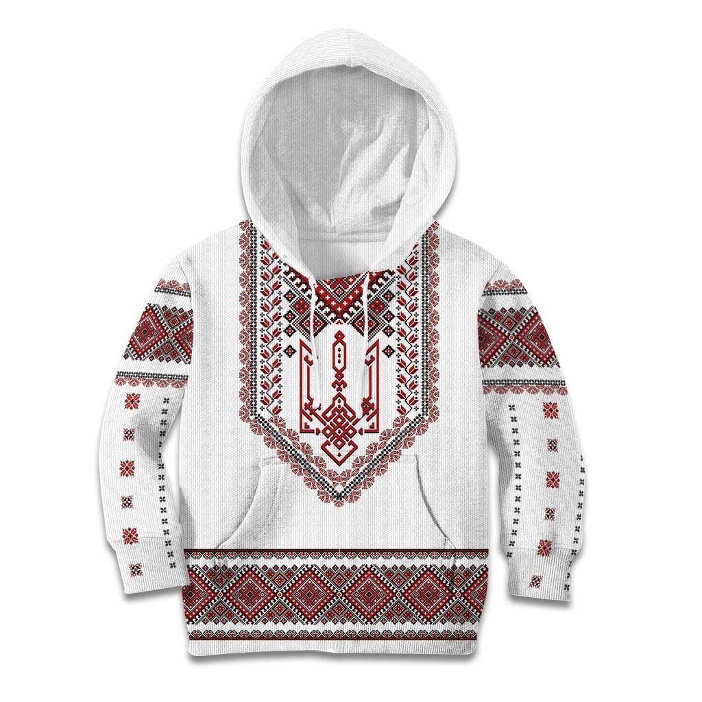 Ukraine Vyshyvanka Inspired Patterns Kid Hoodie White