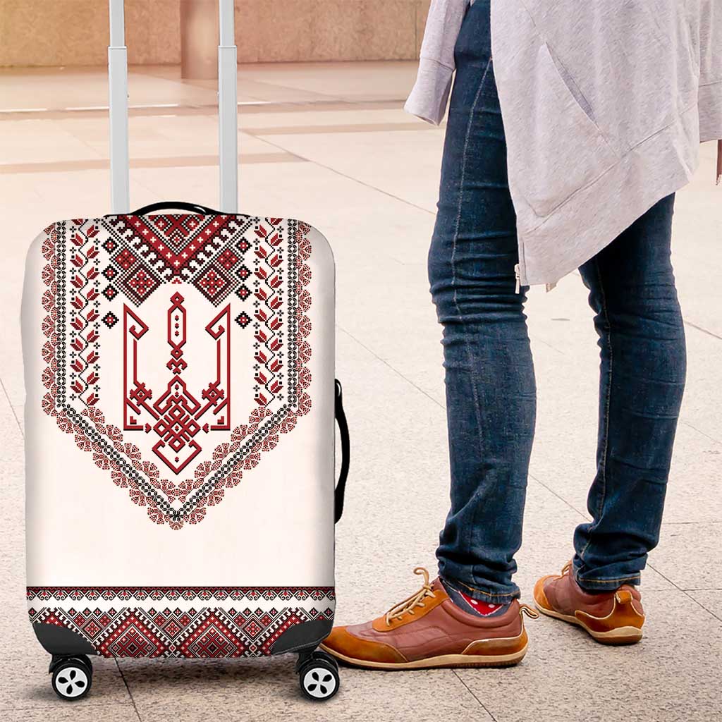 Ukraine Vyshyvanka Inspired Patterns Luggage Cover White