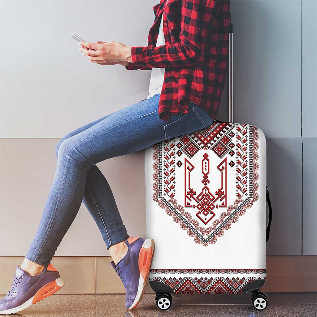 Ukraine Vyshyvanka Inspired Patterns Luggage Cover White