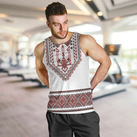 Ukraine Vyshyvanka Inspired Patterns Men Tank Top White