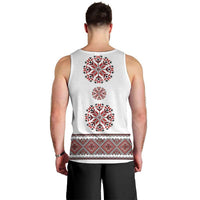 Ukraine Vyshyvanka Inspired Patterns Men Tank Top White