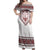 Ukraine Vyshyvanka Inspired Patterns Off Shoulder Maxi Dress White