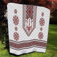Ukraine Vyshyvanka Inspired Patterns Quilt White