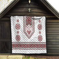 Ukraine Vyshyvanka Inspired Patterns Quilt White