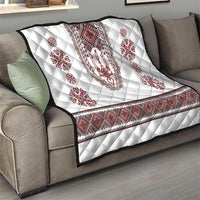 Ukraine Vyshyvanka Inspired Patterns Quilt White