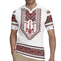Ukraine Vyshyvanka Inspired Patterns Rugby Jersey White