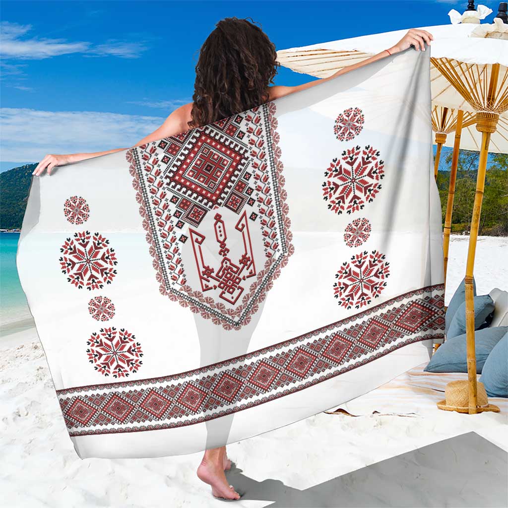 Ukraine Vyshyvanka Inspired Patterns Sarong White