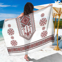 Ukraine Vyshyvanka Inspired Patterns Sarong White