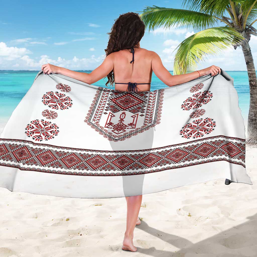 Ukraine Vyshyvanka Inspired Patterns Sarong White