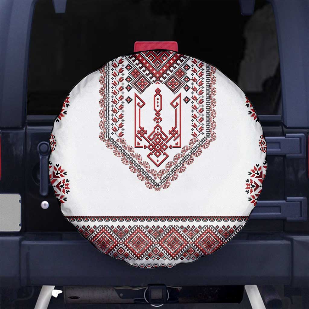 Ukraine Vyshyvanka Inspired Patterns Spare Tire Cover White