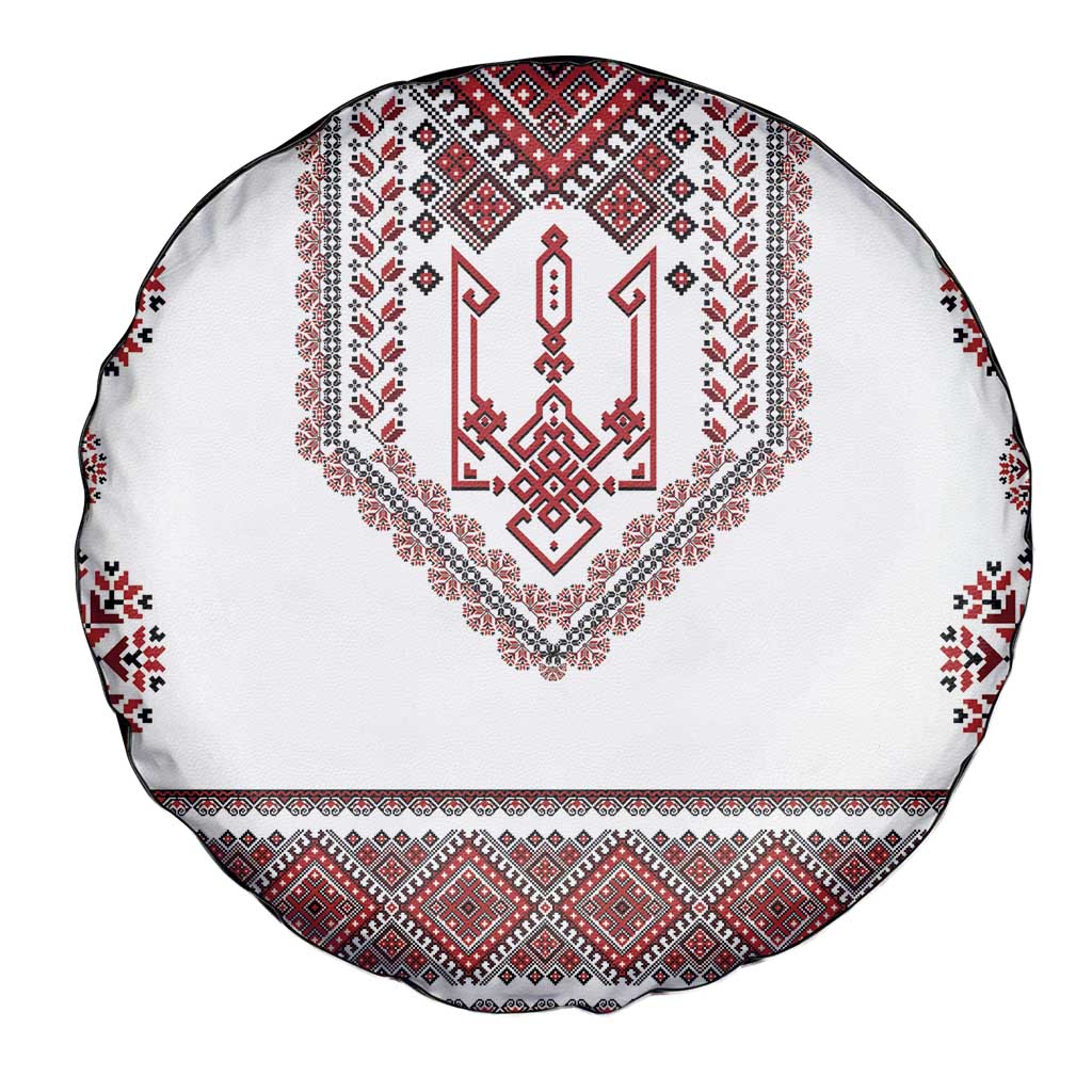 Ukraine Vyshyvanka Inspired Patterns Spare Tire Cover White