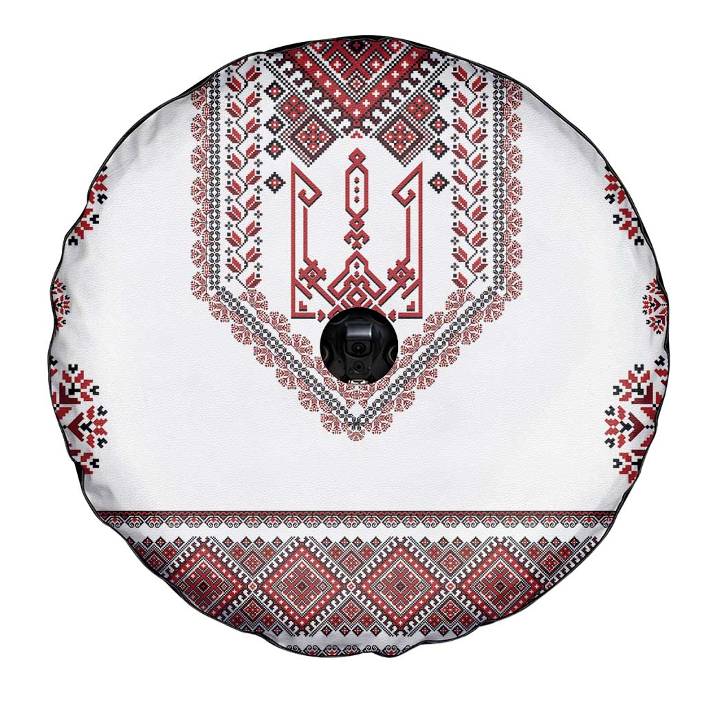 Ukraine Vyshyvanka Inspired Patterns Spare Tire Cover White