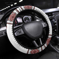 Ukraine Vyshyvanka Inspired Patterns Steering Wheel Cover White