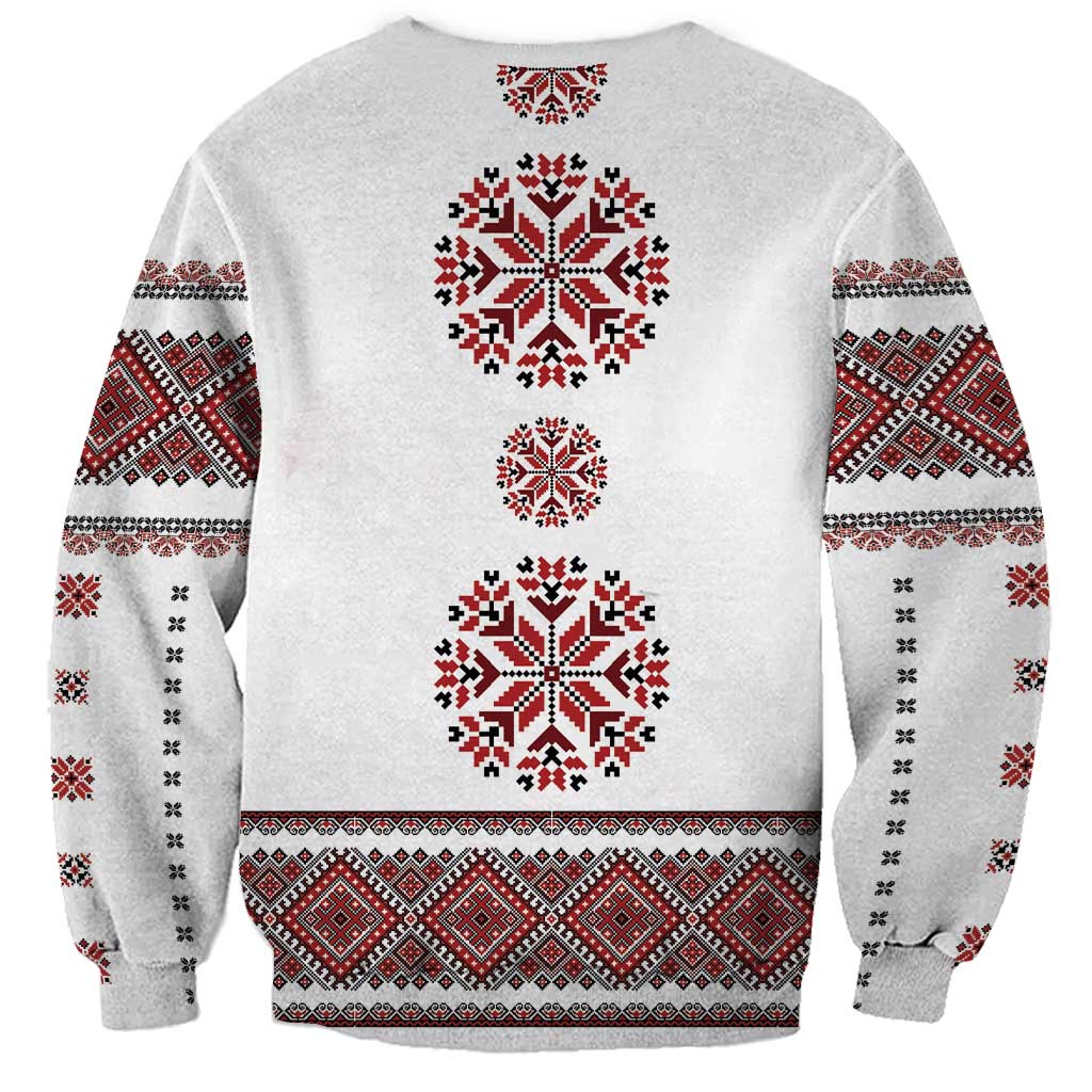Ukraine Vyshyvanka Inspired Patterns Sweatshirt White