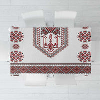 Ukraine Vyshyvanka Inspired Patterns Tablecloth White