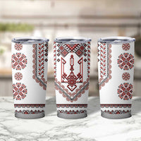 Ukraine Vyshyvanka Inspired Patterns Tumbler Cup White