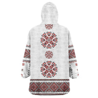 Ukraine Vyshyvanka Inspired Patterns Wearable Blanket Hoodie White