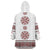 Ukraine Vyshyvanka Inspired Patterns Wearable Blanket Hoodie White