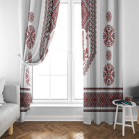 Ukraine Vyshyvanka Inspired Patterns Window Curtain White