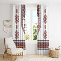Ukraine Vyshyvanka Inspired Patterns Window Curtain White